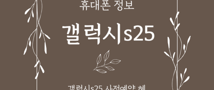 갤럭시s25 사전예약